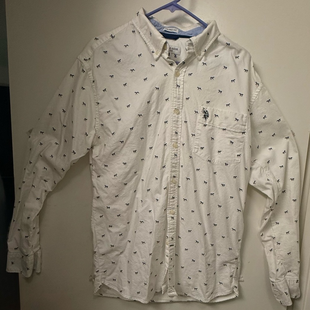 Long sleeve U.S Polo Assn. White Casual Button Down Shirt